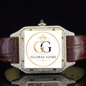 Reloj de Moissanita Aprobado por el Probador de Diamantes |   Reloj de Lujo VVS con Esqueleto Visible, Acero Inoxidable, Oro Blanco, Cristal, Resistente al Agua - Product Image 1
