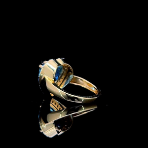 Bague élégante en forme de cœur avec halo de diamants cultivés en laboratoire certifiés IGI or/argent, accentuée de diamants étincelants, bande polie, luxe unisexe - Product Image 5