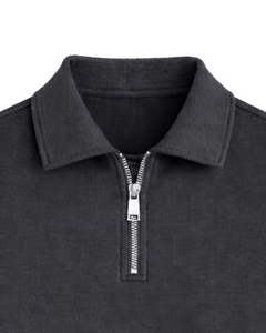 Sudadera Corta Negra Personalizada para Mujer con Cierre de Cremallera, Estilo Casual, con Cordón Ajustable en el Bajo, de Felpa Suave, Algodón y Poliéster, para Invierno - Product Image 4