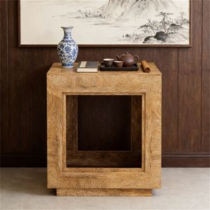 <b>Square</b> Wooden Console <b>Table</b> Coffee Tea or <b>Side</b> <b>Table</b> with Storage Space for Bedside or Living Room - Product Image 4