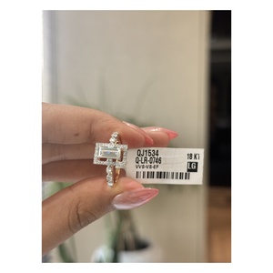 Anillo de compromiso premium para mujer, con diamante de laboratorio de corte baguette de 1.30 ct certificado por IGI, doble halo, estilo vintage, en oro de 14 quilates - Product Image 5
