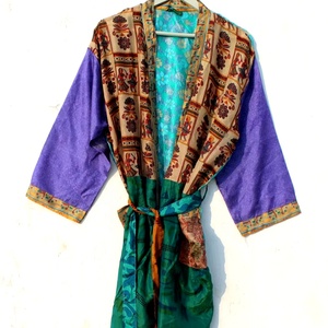 Kimono en soie pour femmes Kimono en soie crêpe fait à la main Robe d'été Robe Kimono Robe - Product Image 1