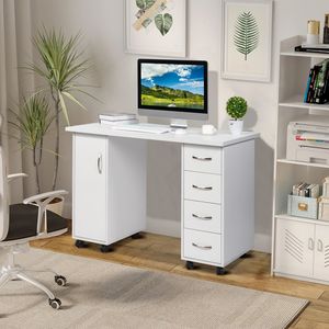 Tavolo per Manicure Bianco con Cassetto, Essenziale per Servizi di Cura delle Unghie e Bellezza - Product Image 2
