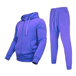 Survêtement unisexe uni respirant en polyester/coton, pull à manches longues avec capuche, cordon de serrage, taille élastique, impression de logo personnalisée - Product Image 1