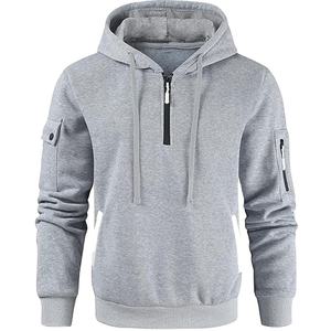 Sweat à capuche pour homme sur mesure fabriqué en usine, coupe régulière, hiver, 100% coton, polaire imperméable, poches kangourou, double couche - Product Image 4