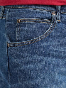 Men's Straight Leg Medium Wash Denim <b>Jeans</b> Cotton Regular Fit Casual Style Mid Waist Spring Wear - Product Image 4