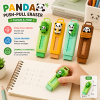 Ensemble de gommes à effacer Panda mignonnes, gommes à effacer rétractables pour enfants, fournitures scolaires, design 4 couleurs, HAUHWA ER019