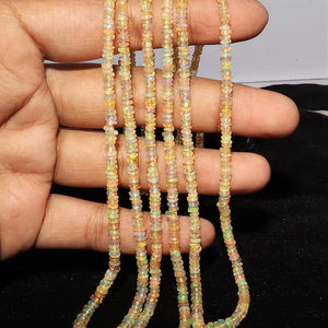 Flashy Ethiopian <b>Opal</b> Smooth Rondelle Beads 2.5-4 MM Welo Fire <b>Opal</b> Beads 16 Inch Ethiopian <b>Opal</b> Bead Strand for Jewelry Making - Product Image 1