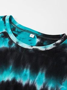 Camiseta Tie Dye Transpirable de Cuello Redondo 100% Algodón para Chicas, Camisetas Largas con Efecto Degradado, Camisetas Personalizadas de Algodón Estilo Hip Hop Streetwear - Product Image 3