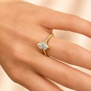 Anillo de Compromiso de Lujo con Diamante Cultivado en Laboratorio, Corte Marquesa de 1.50ct, Certificado IGI, Oro Sólido de 14K, Solitario, Promesa de Boda para Mujer - Product Image 4