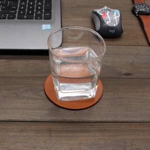Sous-verres en cuir véritable robustes pour verres à whisky, forme personnalisée, tapis de protection pour boissons, fournisseur d'usine en gros LC-0043 - Product Image 4