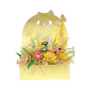 Grand panier à fleurs en loofah naturel, léger et écologique, idéal pour les arrangements floraux, la décoration de la maison et des événements - Product Image 1