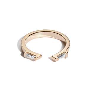 14K Gold Baguette Lab Grown Diamond Open Stackable <b>Rings</b> Bar Set Art Deco <b>Stacking</b> Matching Bridal Midi Enhancer Bands Wholesale - Product Image 6