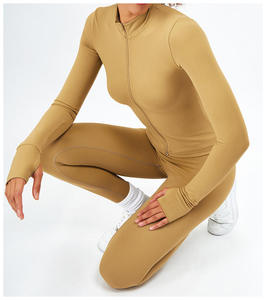 <b>Women</b> 3 Piece Yoga Set Zip Up Jacket Thumbhole Sports Bra High Waist <b>Leggings</b> Sage <b>Green</b> Seamless - Product Image 5