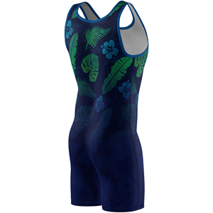 <b>Womens</b> Tropical Print Wrestling <b>Singlet</b> Fitted Sublimation Moisture Wicking Spandex Polyester Sportswear <b>womens</b> tropical print - Product Image 1