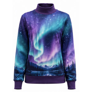 Sweat-shirt tendance pour femme à col montant, style oversize, pour un look streetwear branché, prix usine. - Product Image 1