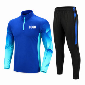 Conjunto de Chándal de Fútbol Unisex de Alta Calidad para Entrenamiento, con Logotipo Personalizado, Chaqueta y Pantalón de Fútbol Transpirables de Color Liso con Media Cremallera, Venta al por Mayor OEM - Product Image 6
