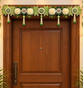 Guirlande de porte Toran indienne faite à la main en polyester mélangé, fleurs artificielles, idéale pour la décoration intérieure de Diwali Bandarwal – Meilleures ventes - Product Image 1