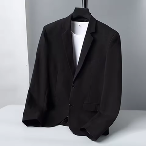 Veste de costume BRLOOTE style italien en laine/viscose, simple boutonnage, antistatique, respirante, col en V, coupe élégante, bonne texture - Product Image 4