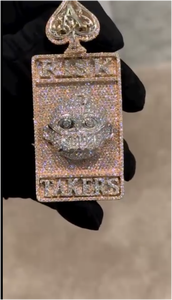 Collar de Moissanita Personalizado con Colgante Iced Out en Plata 925 con Acabado en Oro de 14k, Collar de Plata para Mujer, Pasa el Test de Autenticidad, Regalos para Él - Product Image 4