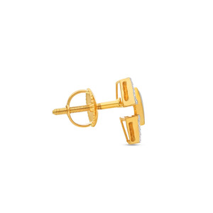 Pendientes geométricos con forma de corazón blanco dorado y diamantes - Product Image 2