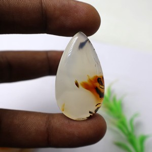 Cabujón de Ágata Natural de Rajastán AMAN GEMS JEWELLERY, Certificado por Terceros, con Juego de Color, Hecho a Mano, Pulido Suave, Corte de Pera Suelto - Product Image 2