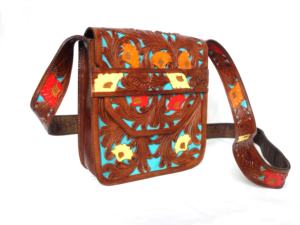 Women's Hand-<b>Crafted</b> <b>Leather</b> Crossbody Bag Vintage Style with Embroidery for Summer Winter and Spring Seasons - Product Image 3