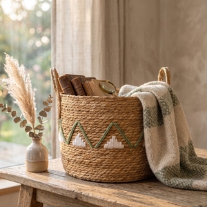 Rustic Handwoven Sea Grass Storage <b>Basket</b> for Toys Snacks & Living Room Organization Eco Friendly Produtcs - Product Image 3