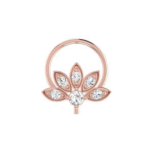AJRETAIL Clou de nez en diamant naturel de 0,08 carat, taille brillant rond, or 14 carats, style ethnique, pour femme, couleur HI, clarté VS-SI - Product Image 2