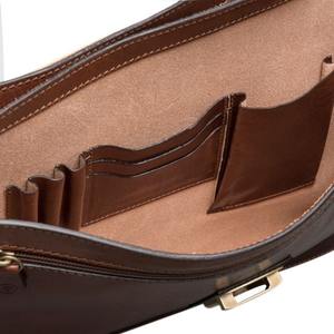 Maletín de Cuero Genuino de Grano Completo para Hombre, Estilo Vintage Marrón, para Abogado, con Cierre Dorado, Venta al Por Mayor - Product Image 4