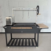 Barbecue au charbon de bois pliable en acier inoxydable, portable, pour le camping, le jardin et les fêtes