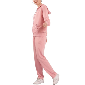 Ensemble de survêtement décontracté 2 pièces pour femme : haut court zippé à manches longues et pantalon de survêtement en polyester/coton – Tenue de sport automne - Product Image 5