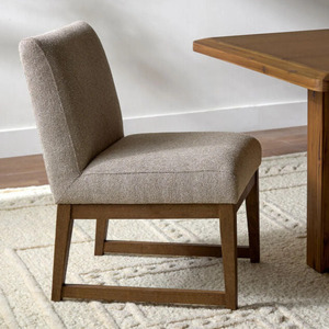 Fabric Dining <b>Chair</b> Upholstered Side <b>Chair</b> Wooden Legs <b>Beige</b> Accent Seat for Dining Room Home Hotel - Product Image 2