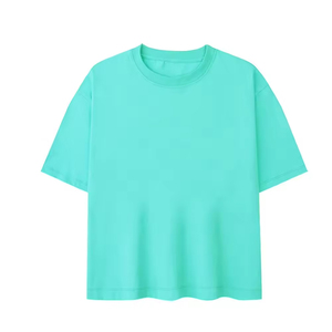 เสื้อยืดครอปแขนสั้นทรงหลวม คอโอ ผ้าฝ้าย 100% เป็นมิตรต่อสิ่งแวดล้อม สำหรับผู้หญิง ใส่สบาย ระบายอากาศได้ดี แห้งเร็ว เนื้อผ้านุ่ม สีพื้น - Product Image 1