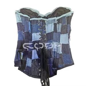 Achetez maintenant notre top tendance en jean patchwork style corset - Product Image 6