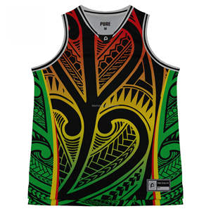 Maillot de basket-ball personnalisé Rasta Nouvelle-Zélande, sublimation Aotearoa, singlet maori polynésien, uniforme d'entraînement 100% polyester - Product Image 6