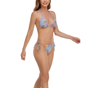Conjunto de Bikini de 2 Piezas para Mujer, Estampado Animal, Braguita Cheeky, Micro Bra con Logotipo Frontal, Ligero, Cómodo, Tela Suave, No Tóxica - Product Image 3