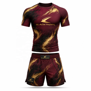 Ensemble de combat MMA pour hommes : Rashguard et short personnalisés en Spandex/Polyester extensible et à séchage rapide pour Jiu Jitsu et Grappling - Product Image 5