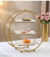 Élégant support à gâteau rond à 3 étages en or pour cupcakes, desserts, décoration de fête - Product Image 4