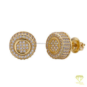 Luxury Round Cluster <b>Moissanite</b> Diamond Stud <b>Earrings</b> 925 Sterling Silver Premium Sparkling Jewelry Gift - Product Image 6