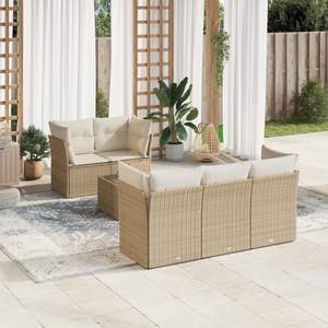 Ensemble de canapés de patio beige de 11 pièces pour la décoration du jardin - Product Image 1