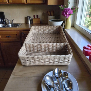 Superior Elegant Round Rattan <b>Basket</b> For Snacks Pastry And <b>Bread</b> Presentation Handcrafted Natural Rattan <b>Basket</b> For Cafes Hotels - Product Image 1