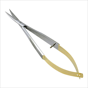 กรรไกรตัดเล็บสแตนเลสเคลือบทอง กรรไกรตัดหนังกำพร้า ใบมีดโค้ง ปลายแหลม สำหรับตกแต่งเล็บ ทนทาน ใช้งานได้หลากหลาย - Product Image 1