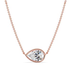 จี้สร้อยคอรูปทรงลูกแพร์แบบโซลิแทร์ - Product Image 3