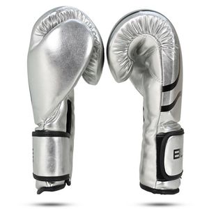 Guantes de Boxeo Metálicos Plateados Personalizados para Entrenamiento de Sparring y Muay Thai, Trabajo con Saco de Boxeo, Artes Marciales y Boxeo - Product Image 4