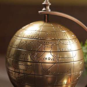 Decorative Metal Globe Showpiece for Home Office Table and Bookshelf <b>Display</b> At Best Price - Product Image 1