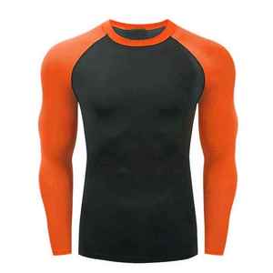Camiseta de Compresión Larga para Hombre, la Más Vendida, para Entrenamiento, con Logotipo Personalizado para Gimnasio de MMA, Precio al por Mayor para Natación - Product Image 3
