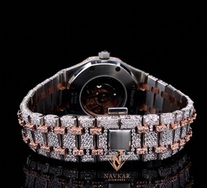 Reloj Mecánico de Lujo para Hombre con Incrustaciones de Diamantes, Acero Inoxidable, Pantalla Analógica, Cierre Desplegable, Correa de 20 mm - Product Image 5