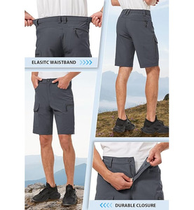 กางเกงขาสั้นลำลองผู้ชายสำหรับฤดูร้อน ผ้าเทอร์รี่ แห้งเร็ว กันยับ ปักลายชายผ่า เอวยางยืดสูง ระบายอากาศได้ดี ทรงหลวม - Product Image 2