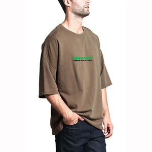 เสื้อยืดผ้าถักนิตติ้งสำหรับผู้ชาย, เสื้อทีเชิ้ตสีพื้นผ้าคอตตอนโอเวอร์ไซส์ผ้า100% เป็นมิตรกับสิ่งแวดล้อมเนื้อผ้าระบายอากาศได้ดีแห้งเร็วตัดด้านหน้า - Product Image 6